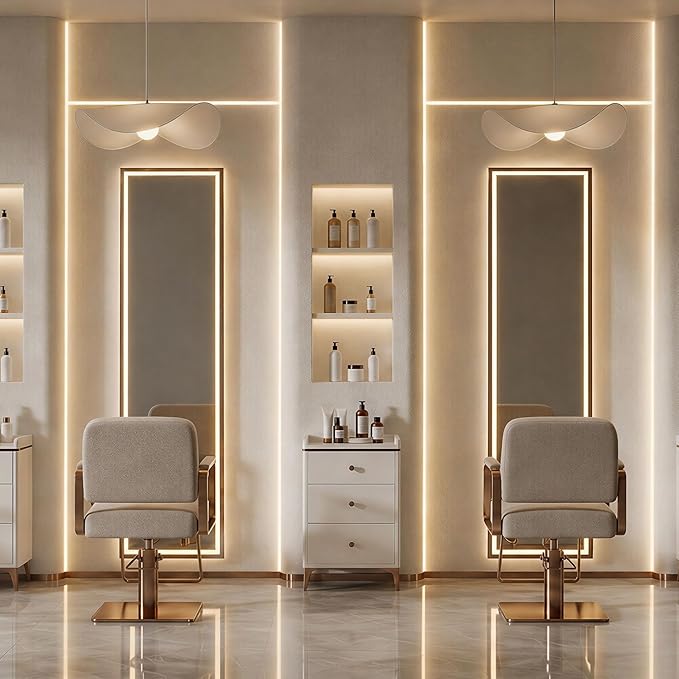 Full Length Mirror with LED Lights, Free Standing Floor Mirrors, Lighted Full - Image 8