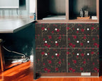 FLFK Peel and Stick Gothic Wallpaper Red Rose Floral Wallpaper 16in x 128in - Image 4