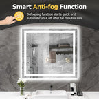 Hivone 40X36 LED Bathroom Mirror - Image 6