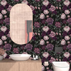 Laatse Purple Floral Peel and Stick Wallpaper Vintage Rose Contact Paper - Image 4