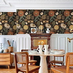 JiffDiff Boho Peel and Stick Wallpaper Vintage Floral Wall Paper Removable Sun - Image 5