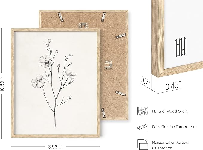 HAUS AND HUES Grey Floral Wall Art - Image 3