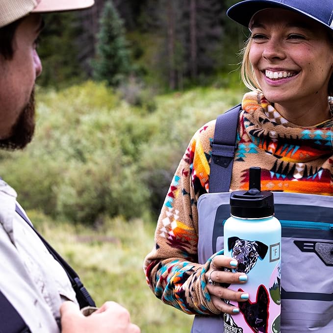 IRON °FLASK Camping & Hiking Hydration Flask with Spout, Wide Mouth Insulated Stainless Steel Sports Water Bottle - 40 oz Cashmere Cream