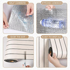 VEELIKE Wide White Oak Wood Slat Wall Panels Peel and Stick 3D Wood Panel - Image 9