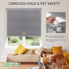 Grandekor No Drill No Tools Cordless Cellular Shades, 26.5" W x 64" H, UV - Image 4
