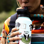 IRON °FLASK Camping & Hiking Hydration Flask with Straw, Wide Mouth Insulated Stainless Steel Sports Water Bottle - 32 oz Black Marquina