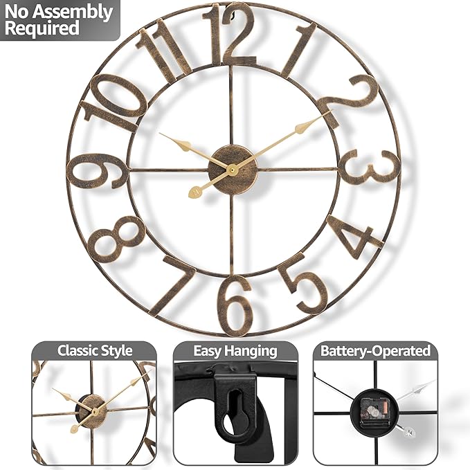 Sorbus Large Wall Clock for Living Room Decor - Image 6