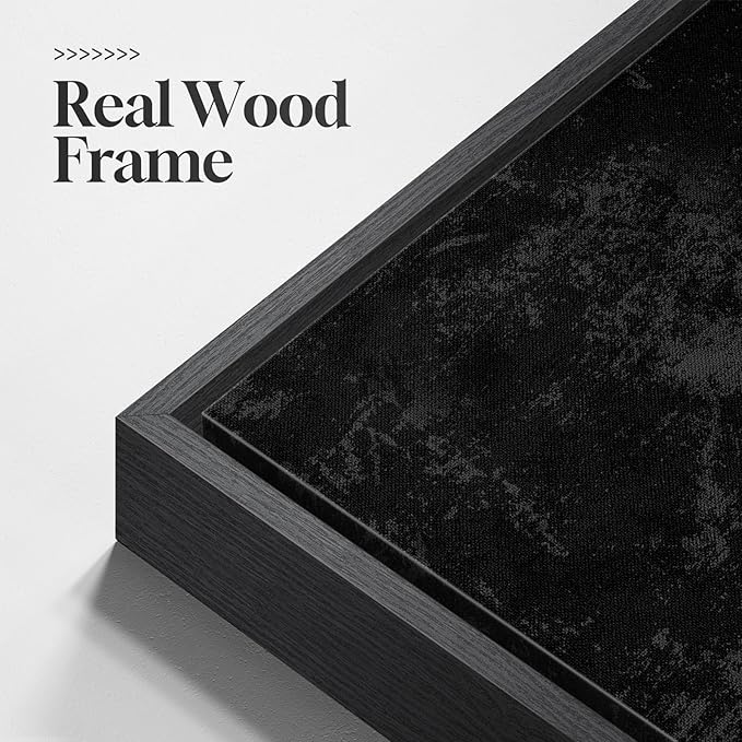 Framed Neutral Abstract Wall Art Set of 2, Modern Black Beige Brown Canvas - Image 5