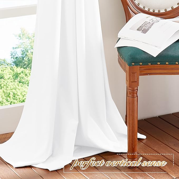NICETOWN White Velvet Curtains 72 inches - Image 6