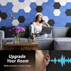 12 Pack Hexagon Acoustic Panels, TONOR 12"x 10"x 0.4" High Density Sound Proof - Image 4
