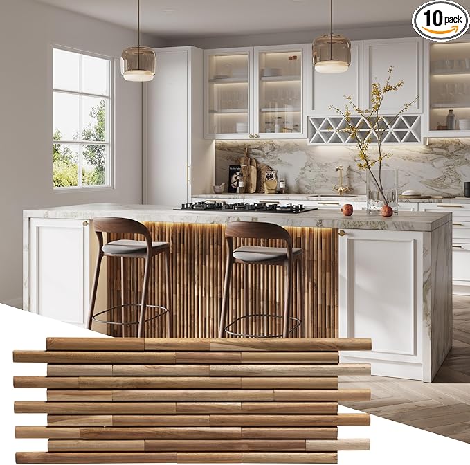 Wall!Supply 3D Wall Panels – Reclaimed Rounded Asian Teak Wood – Home Decor by WallSupply