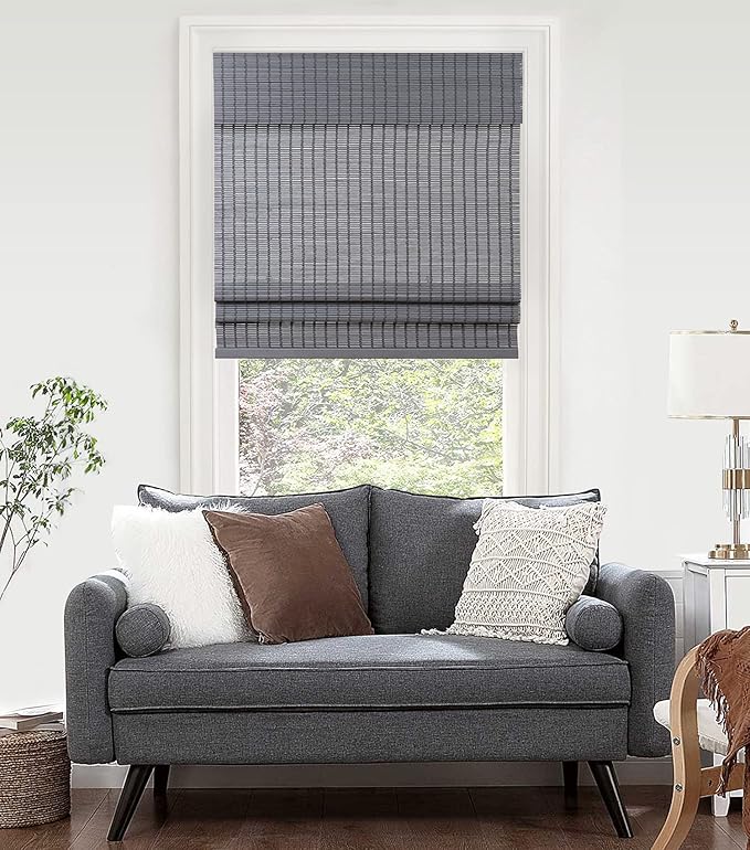 LazBlinds Cordless Bamboo Roman Shades, Light Filtering Window Treatment - Image 5