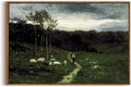 OIQArtOIQ Framed Vintage Landscape Wall Art Shepherd Natural Scenery Oil by OIQArtOIQ