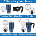 WETOWETO 30 oz Tumbler with 2 Lids and 2 Straws,18/8 Stainless Steel Vacuum Insulated Coffee Tumbler,Insulated Travel Mug Water Cup with Leak-Proof Straw Lid & Flip Lid (Purple, 1 Pack)