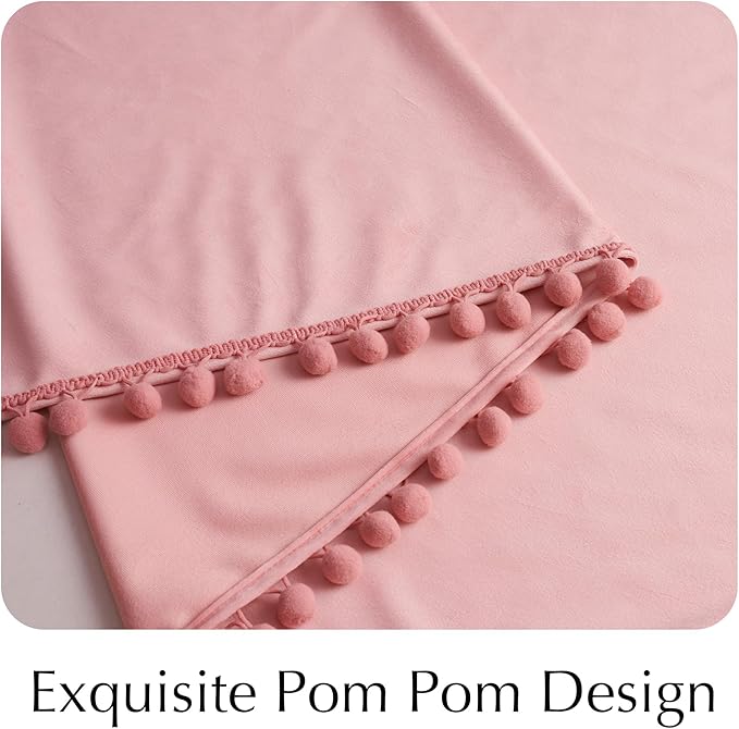 NICETOWN Blush Pink Short Velvet Curtains - Image 7
