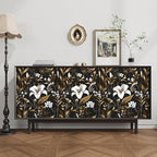 Laatse Black Gold Wallpaper Peel and Stick, Dark White Floral Vintage Contact - Image 3