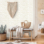 Peel and Stick Wallpaper Boho Wallpaper Geometric Beige and White Contact Paper - Image 5