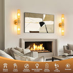 Morauroral Gold Battery Operated Wall Sconces Set of 2, Rechargeable Wall Lights - Image 4