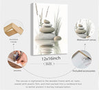 KBIERQN Zen Stone Canvas Wall Art Stacked Stones in Water Poster Print Tranquil - Image 2