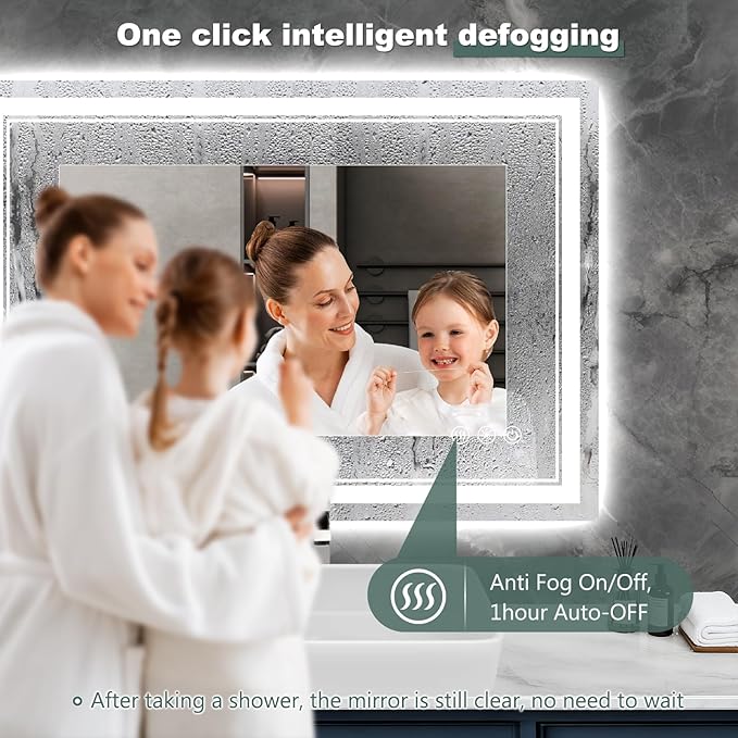 40x24 Inch LED Bathroom Mirror - Image 4