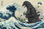 Godzilla - Great Wave Wall Poster, 34L" x 22.4W", Unframed Version by TrendsInternational