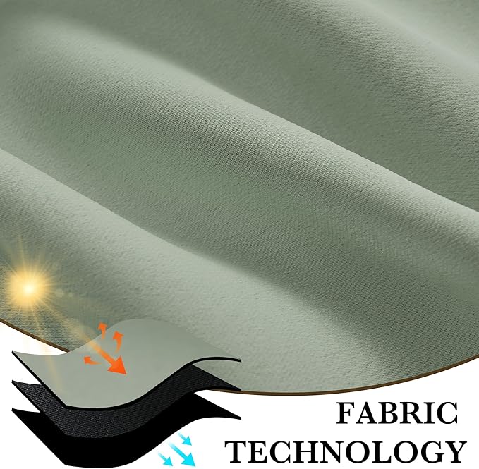 RYB HOME Bedroom Blackout Curtains 72 inches Long, 100% Blackout Thermal - Image 7