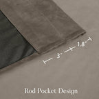 NICETOWN Taupe Velvet Curtains 84 inches Long - Image 2