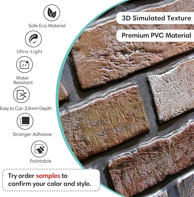 Commomy Faux Brick 3D Wall Panels - Image 3