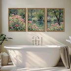 Framed Monet Wall Art Set of 3, Impressionist Botanical Floral Canvas Wall Decor - Image 8