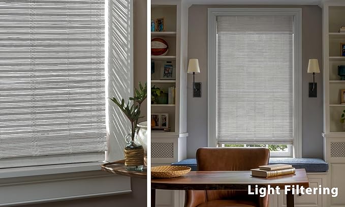 LazBlinds No Tools No Drill Cordless Bamboo Roman Shades, Light Filtering - Image 5