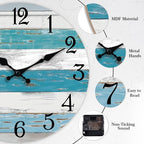 KECYET Wall Clock Battery Operated 8 Inch Outdoor Beach Style Blue Coastal - Image 5