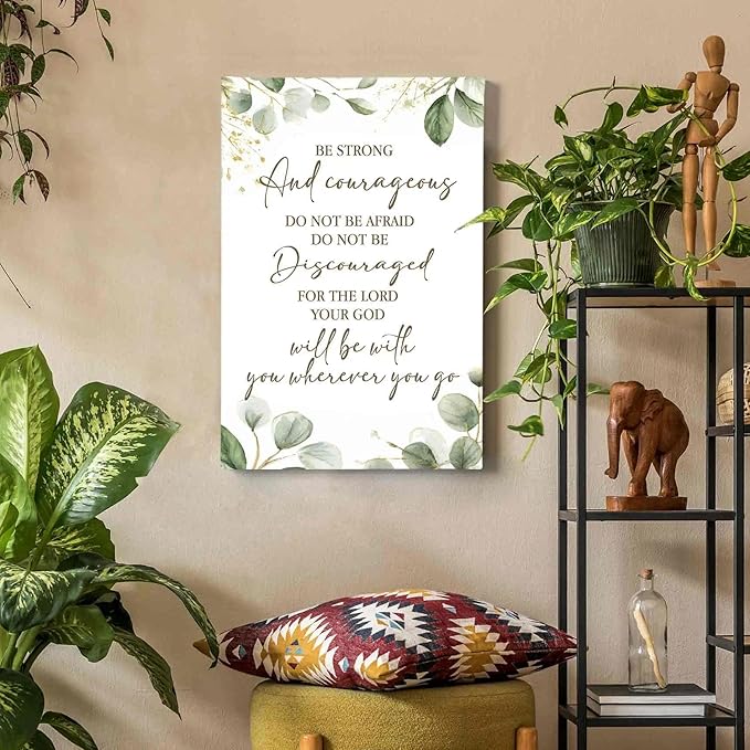 HIWX Christian Inspirational Wall Decor, Be Strong and Courageous Bible Verses - Image 6