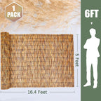 Barydat 1 Pcs 5 x 16.4 ft Reed Fence Roll, 85% Shade Bamboo Privacy Screen - Image 2