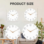 cicininc Wall Clock, 12 Inch Wooden Silent Non-Ticking, Decorative Battery - Image 4