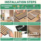 Wood Slat Acoustic Panels, 2 Pack 47.2" x 23.6"/ 120 x60cm Wood Wall Panels - Image 5