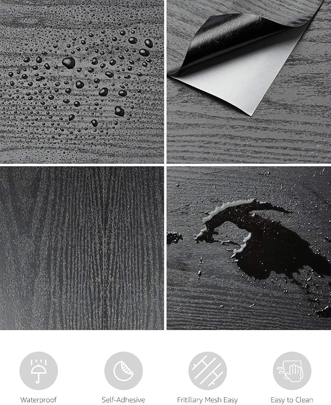 Abyssaly Black Wood Peel and Stick Paper 17.71 in X 1004 in Decorative - Image 8