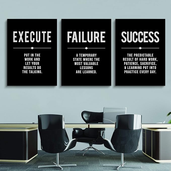 Framed Canvas Wall Art Success Quote, Office Wall Art, Positive Motivational - Image 4
