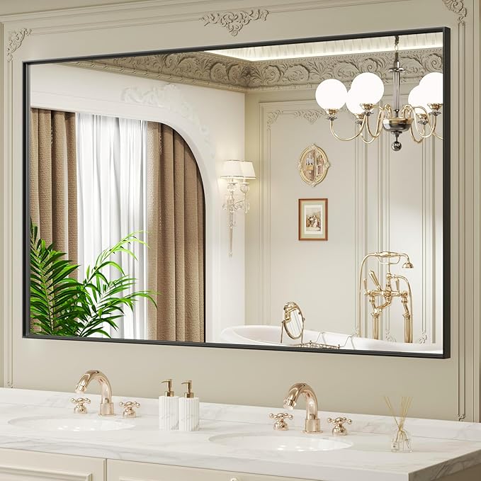 LOAAO Black Bathroom Mirror 72"X36" - Image 3
