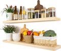 BGMG Wood Floating Shelves 36 inch, Wide Rustic Wooden Wall Shelves by BGMG