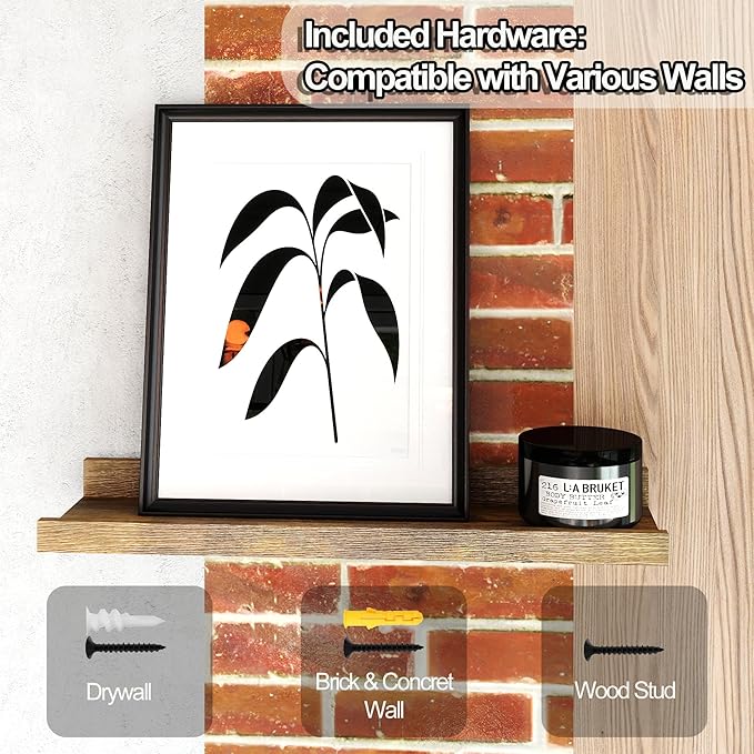 Floating Shelves for Wall Decor, Wall Mounted Wood Storage Shelf for Bedroom - Image 5