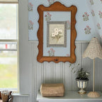 17.3" x 393.7" Vintage Blue Floral Wallpaper Peel and Stick Boho Wallpaper - Image 4