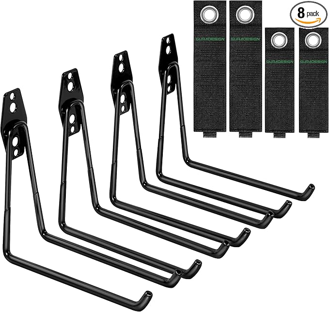 GURADESIGN 4-Piece Garage Hooks Wall Mount Storage Hanger by GURADESIGN