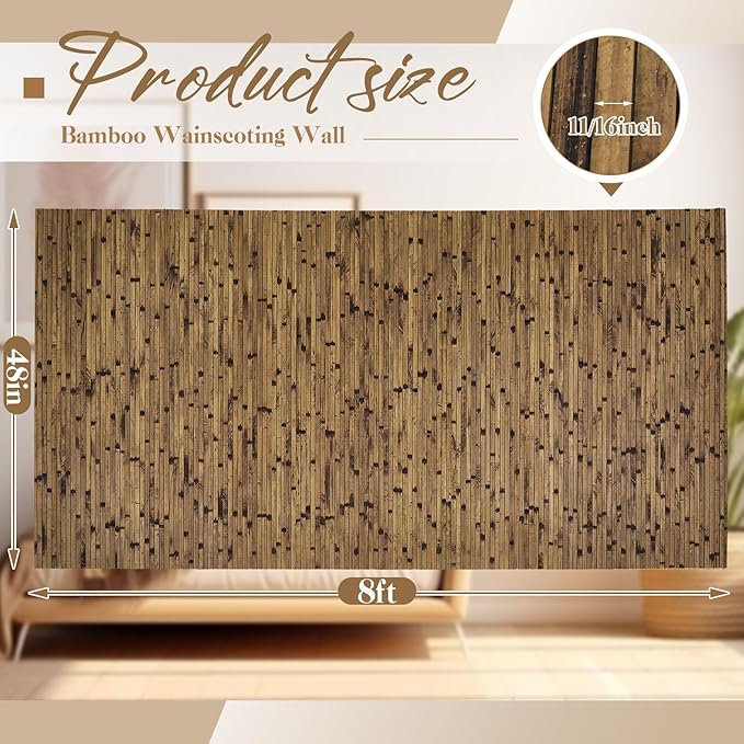 Juexica 1 Pcs Natural Bamboo Wall Panel - Image 2