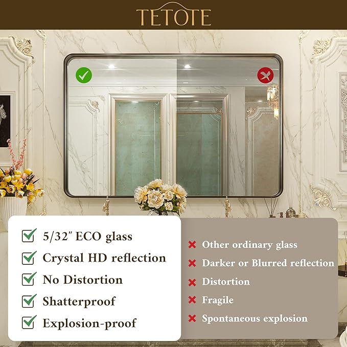TETOTE 55 x 30 Inch Bathroom Mirror - Image 3
