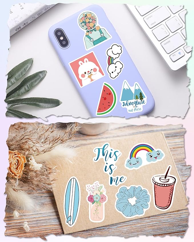 Sticker for Water Bottles, 300 Pcs/Pack Cute Vinyl Waterproof Vsco Laptop Stickers for School Students Gifts Classroom Teachers Prizes Stocking Stuffers Stickers for Kids Teens Girls