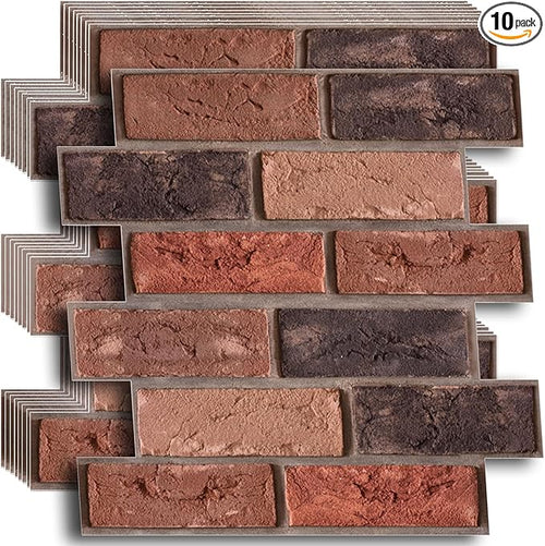 3D Wall Panels Peel and Stick, Faux Brick, Waterproof Self Adhesive Decorative by Stunningwallpanels