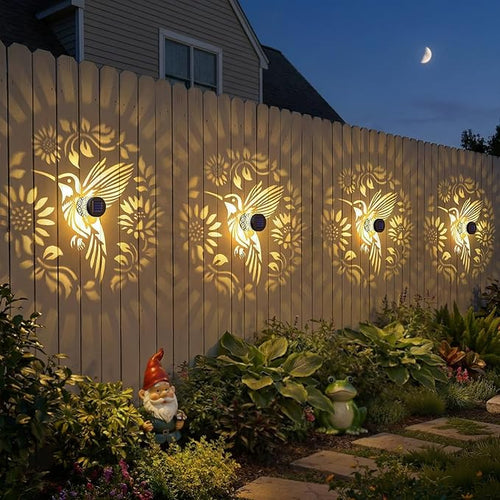 2 Pack Solar Fence Lights Metal Solar Powered Outdoor Wall Deck Step Lights - Image 2
