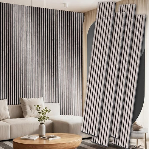 4 Pack Wood Panels for Wall, 106.3" × 11" Wood Slat Acoustic Panels for Wall by Ritollo