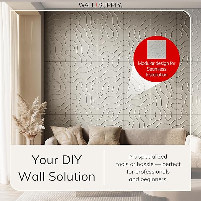 Wall!Supply - 3D Wall Panels – Flow Line Cashmere Wall Covering - Lightweight - Image 2