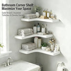 16 Inch Solid Wood Floating Corner Shelves 3 Pack - Image 5